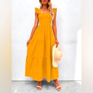 Elegant Yellow Maxi Dress